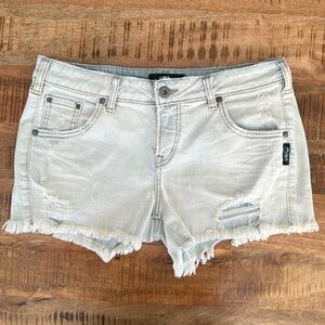 Silver Loose Boyfriend Shorts in 27